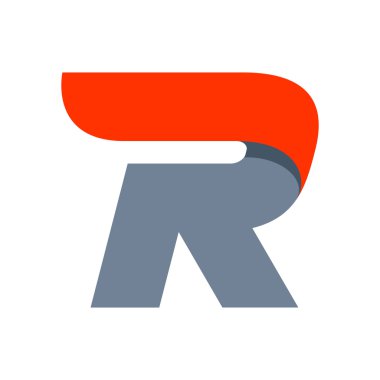 R letter logo design template. clipart