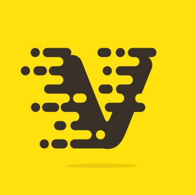 V Harfi Logo Tasarım Şablonu.