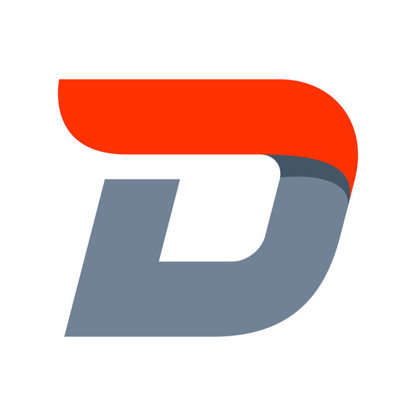 D letter logo design template