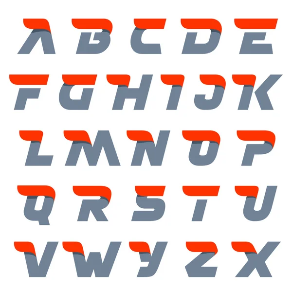 Vitesse rapide alphabet anglais lettres . — Image vectorielle