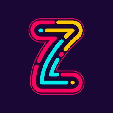 Z letter logo with neon lines