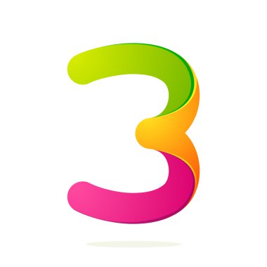 Number 3  design template clipart