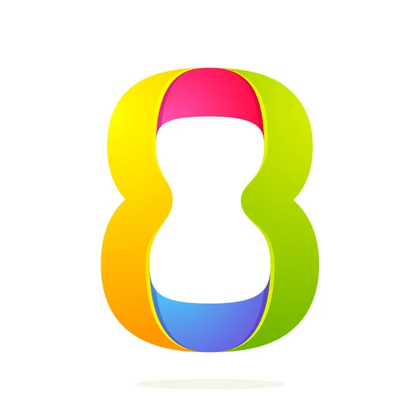 Number 8 design template — Stock Vector