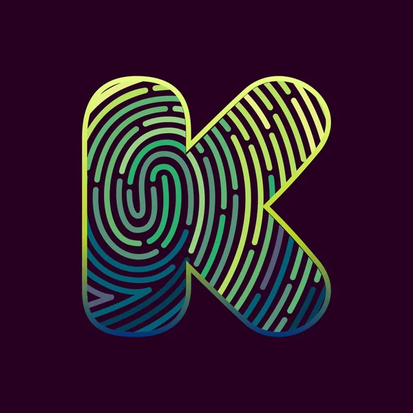 K brevmall fingerprint — Stock vektor