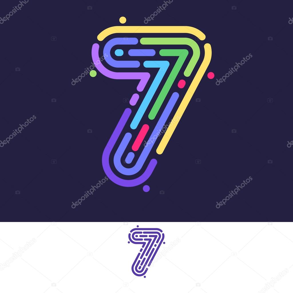 Number 7 design template element for application or corporate identity.