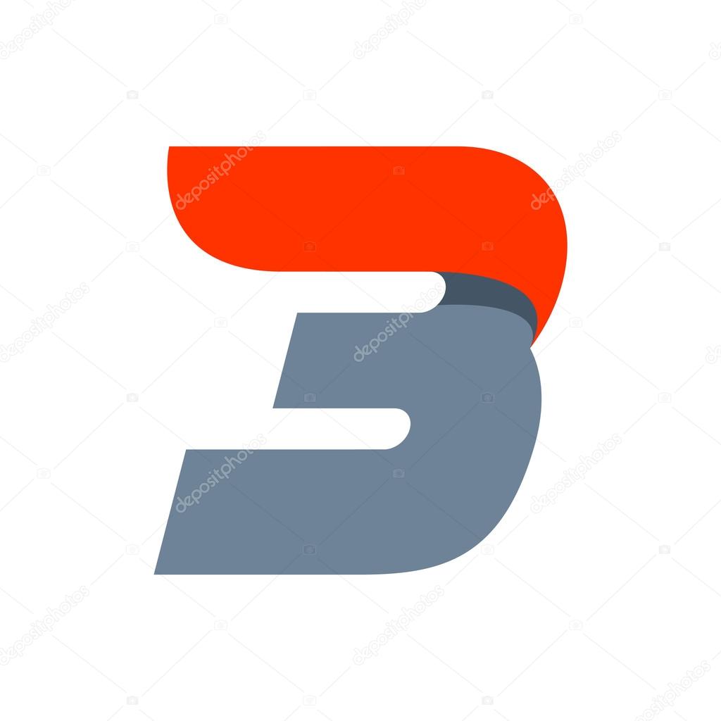 Number 3 design template element for application or corporate identity.