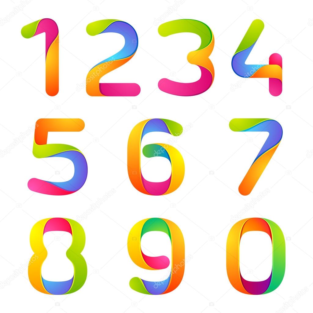 Numbers design templates elements for application or corporate identity.