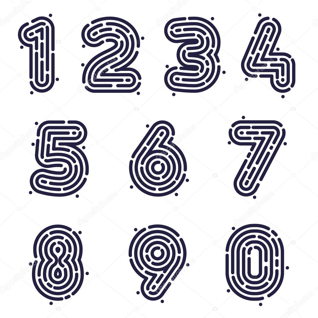 Numbers design templates elements for application or corporate identity.