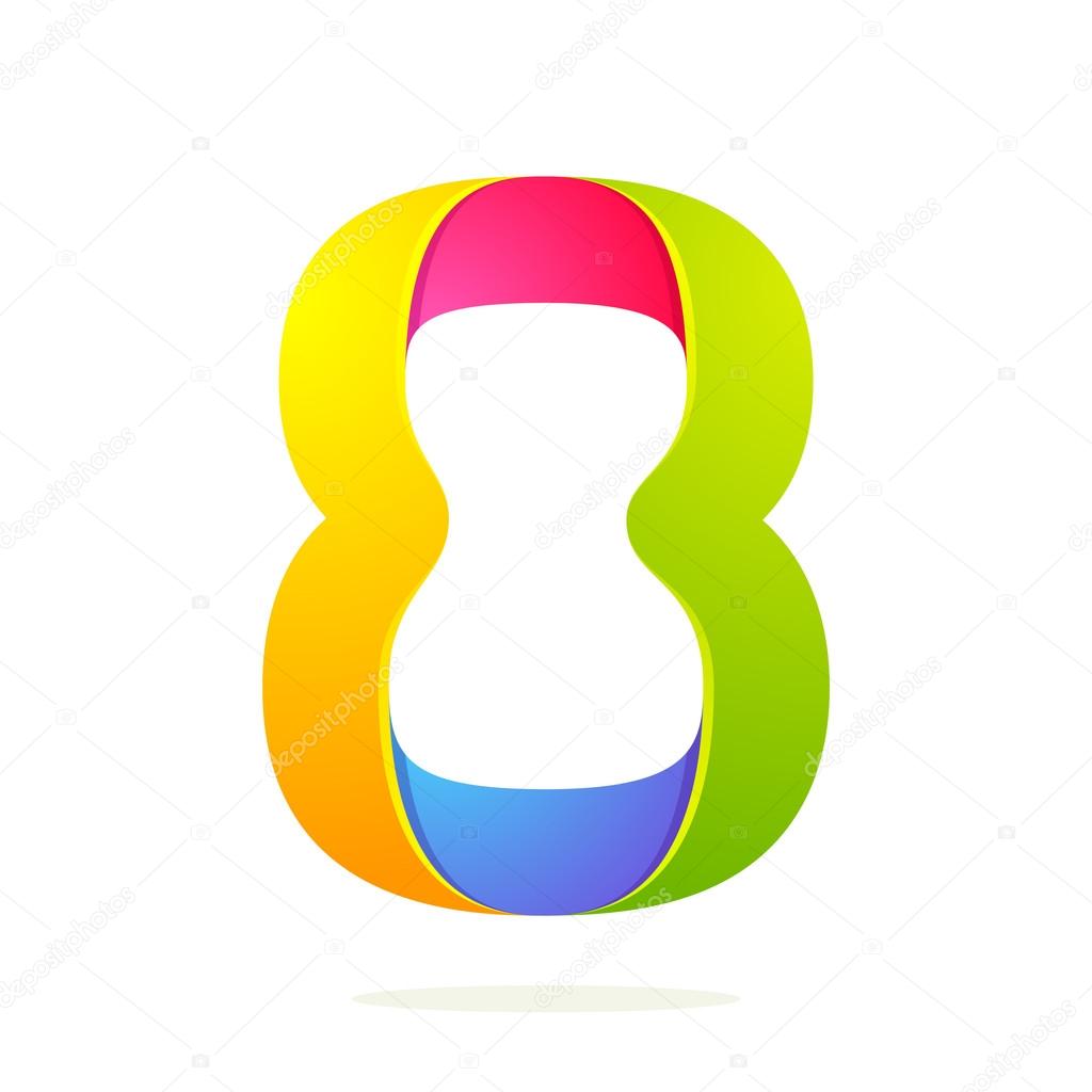 Number 8 design template element for application or corporate identity.