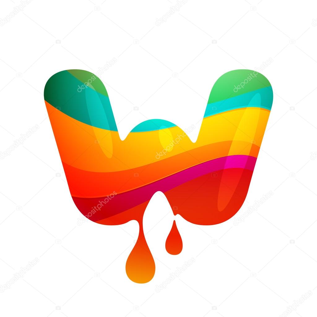 Design template W letter element for application or corporate identity.