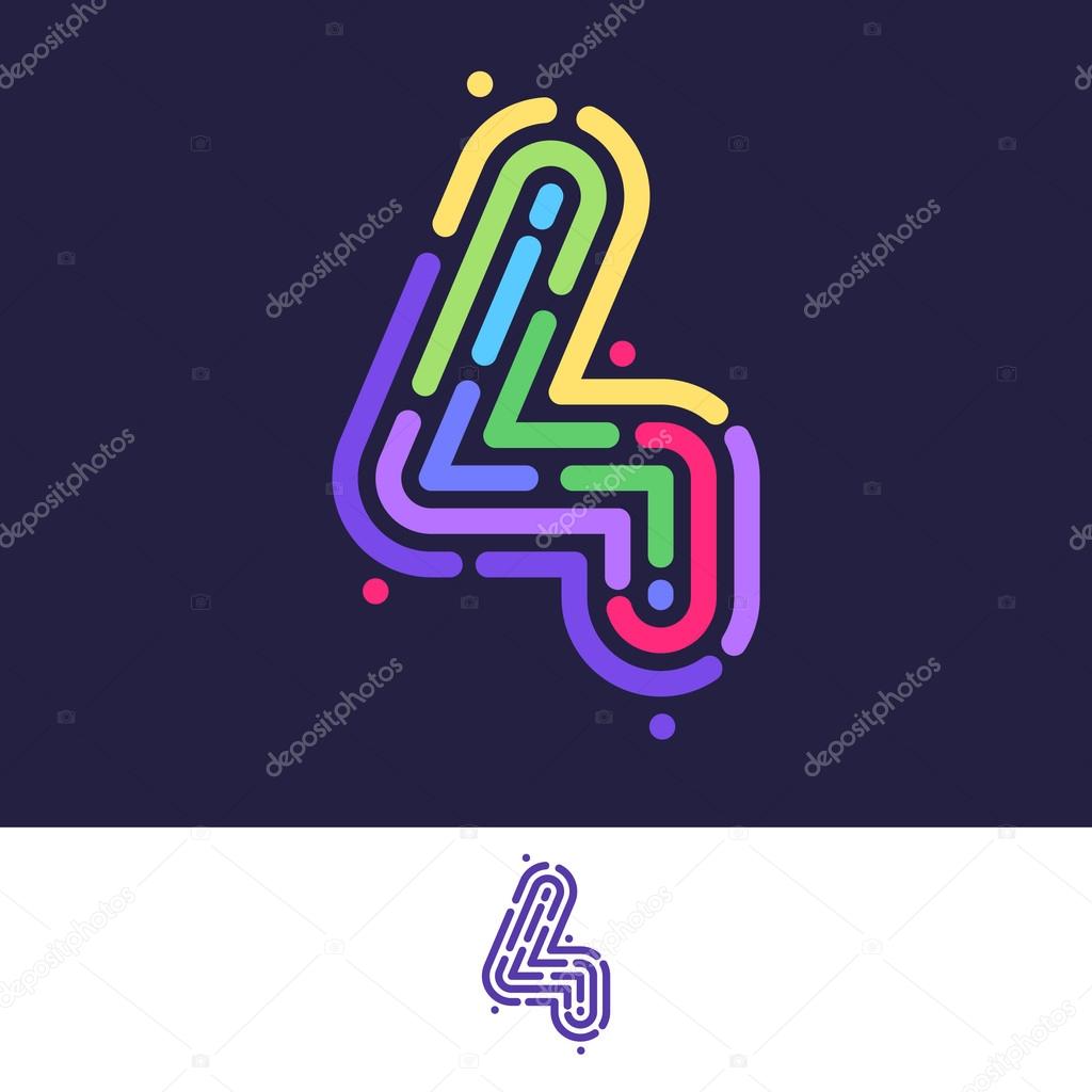 Number 4 design template element for application or corporate identity.