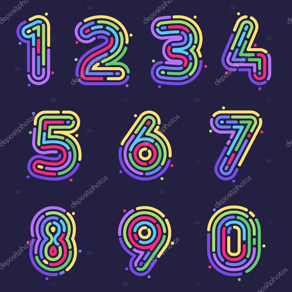 Numbers design templates elements for application or corporate identity.
