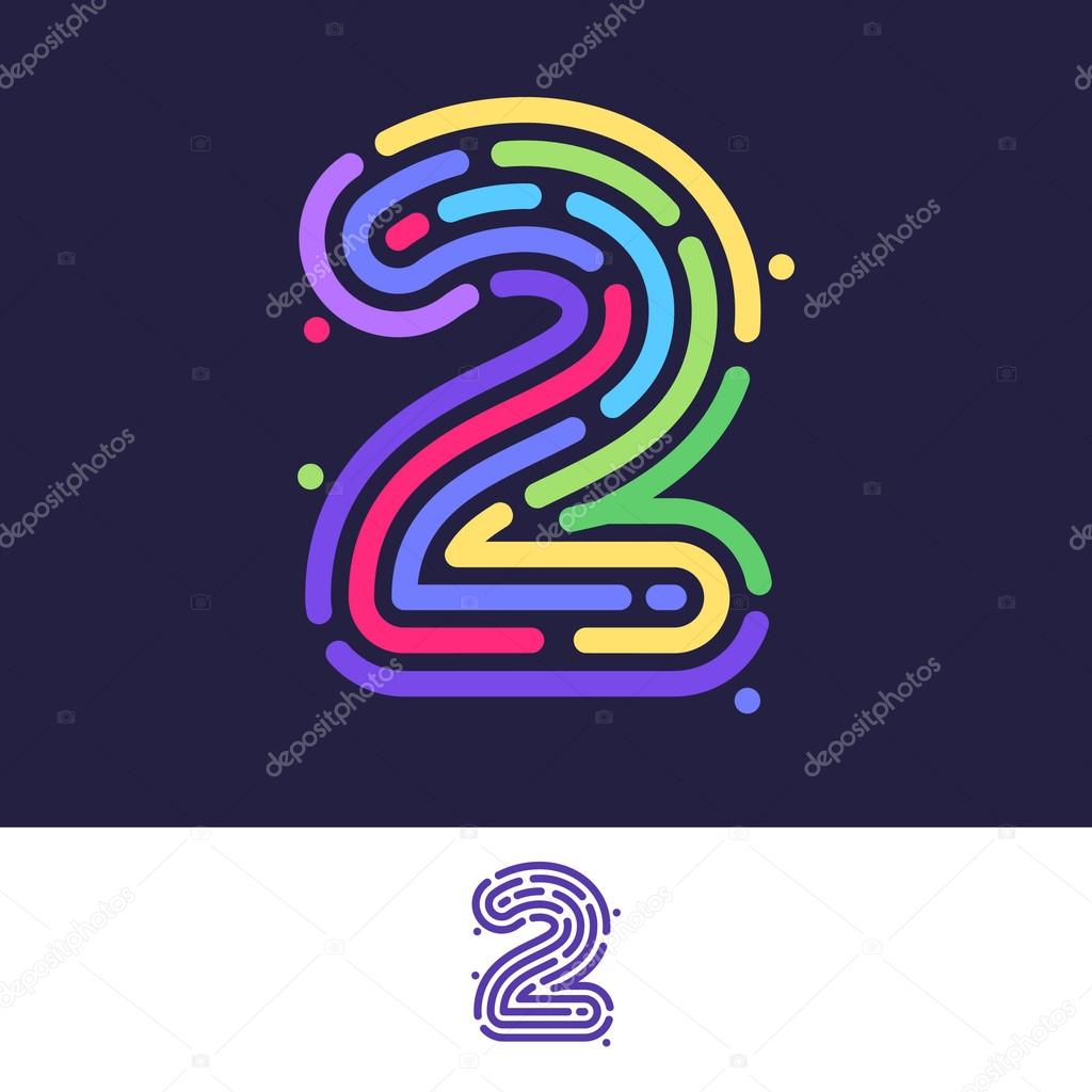 Number 2  design template element for application or corporate identity.