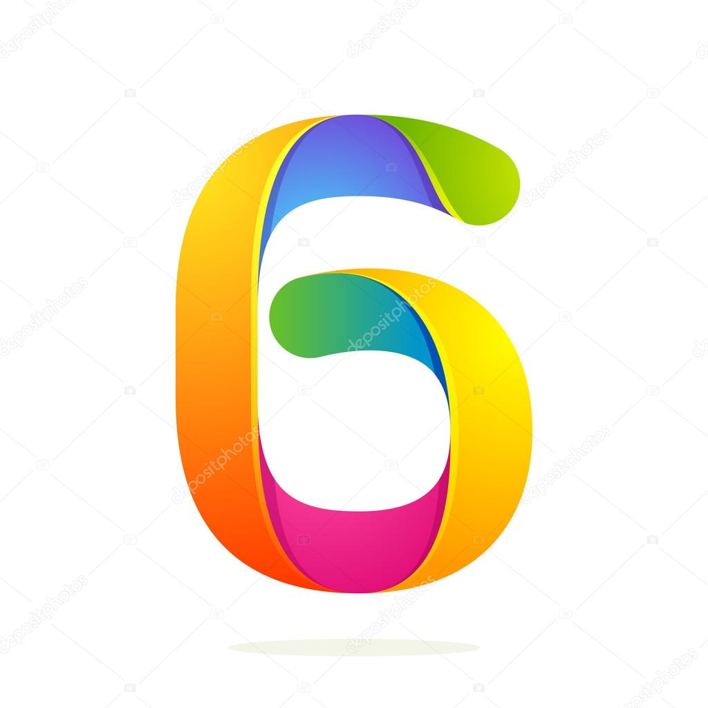Number 6 design template element for application or corporate identity.