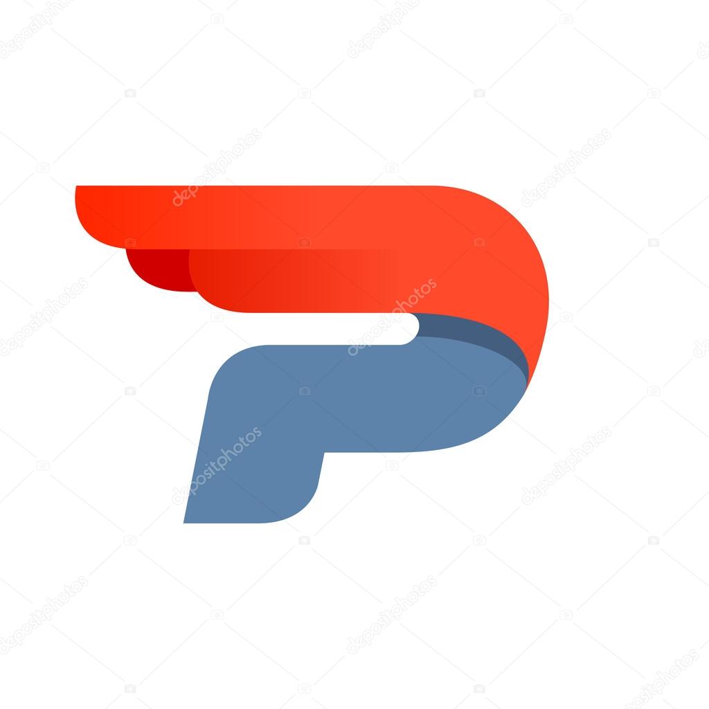 Design template P letter element for application or corporate identity.