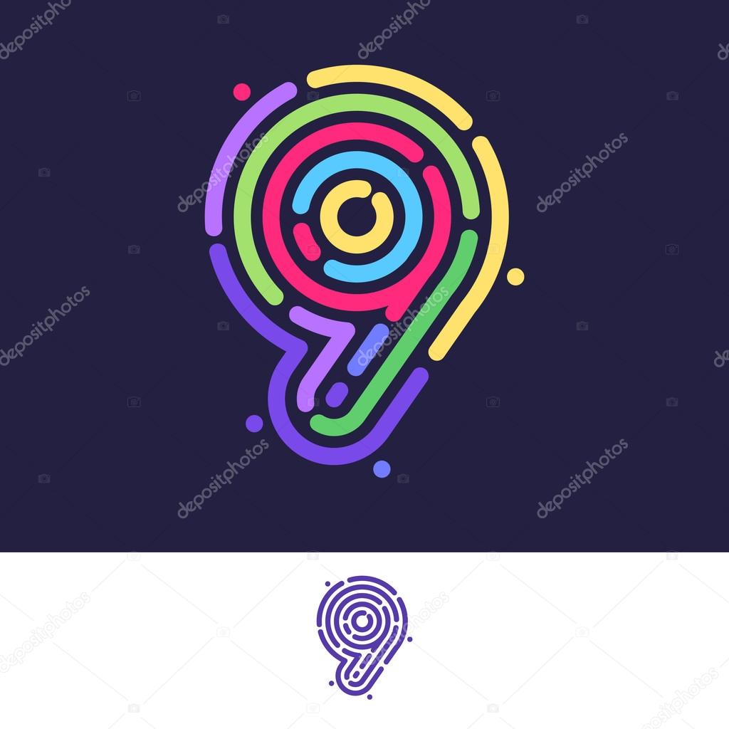 Number 9 design template element for application or corporate identity.