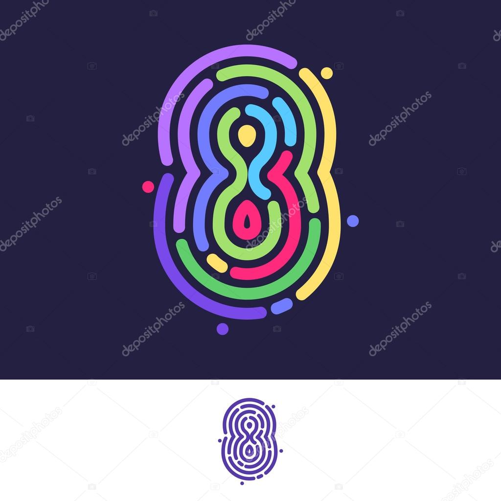 Number 8 design template element for application or corporate identity.