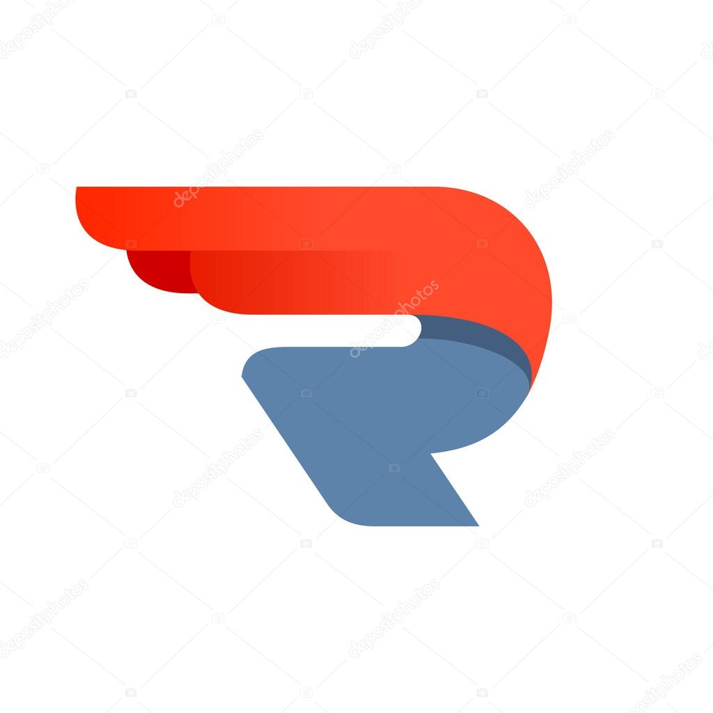 Design template R letter element for application or corporate identity.