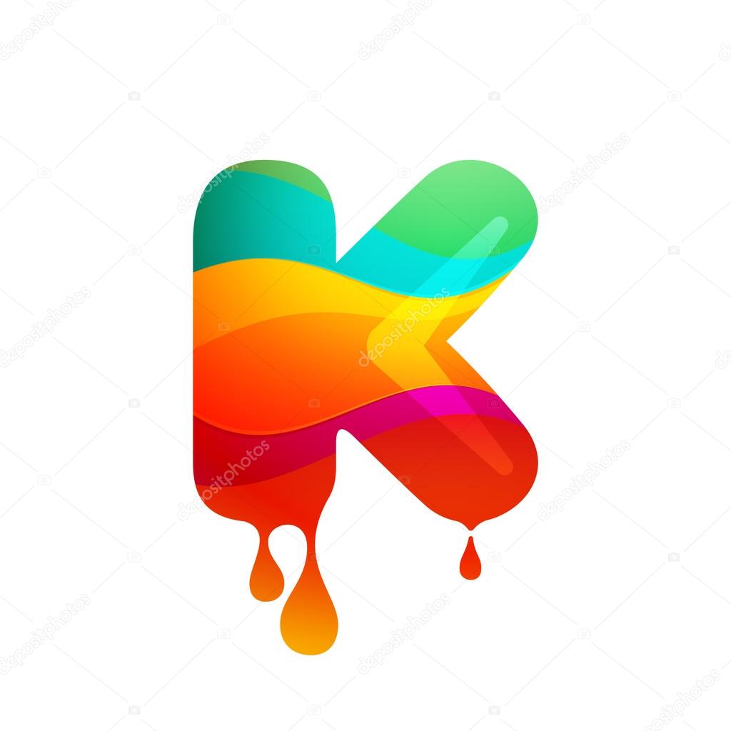 Design template K letter element for application or corporate identity.