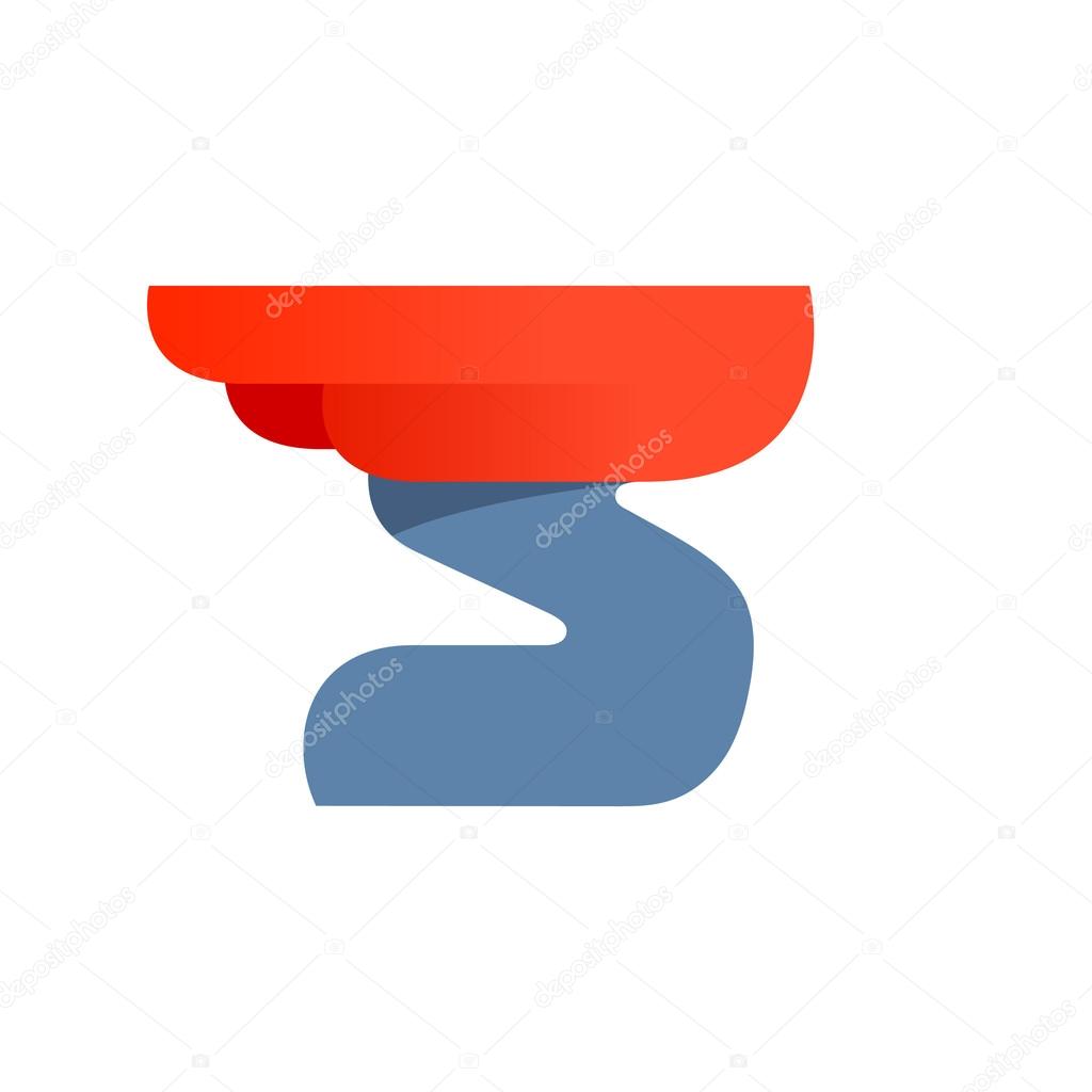 Design template S letter element for application or corporate identity.