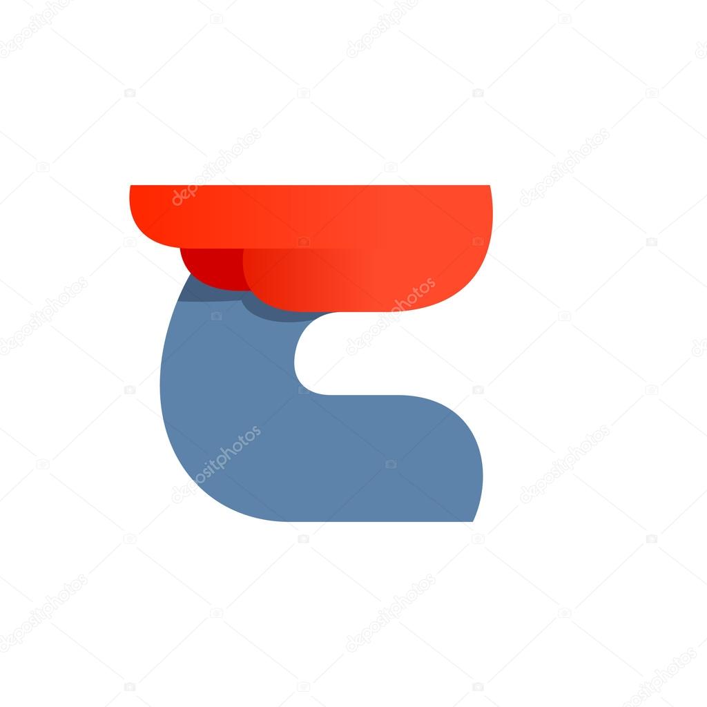 Design template C letter element for application or corporate identity.