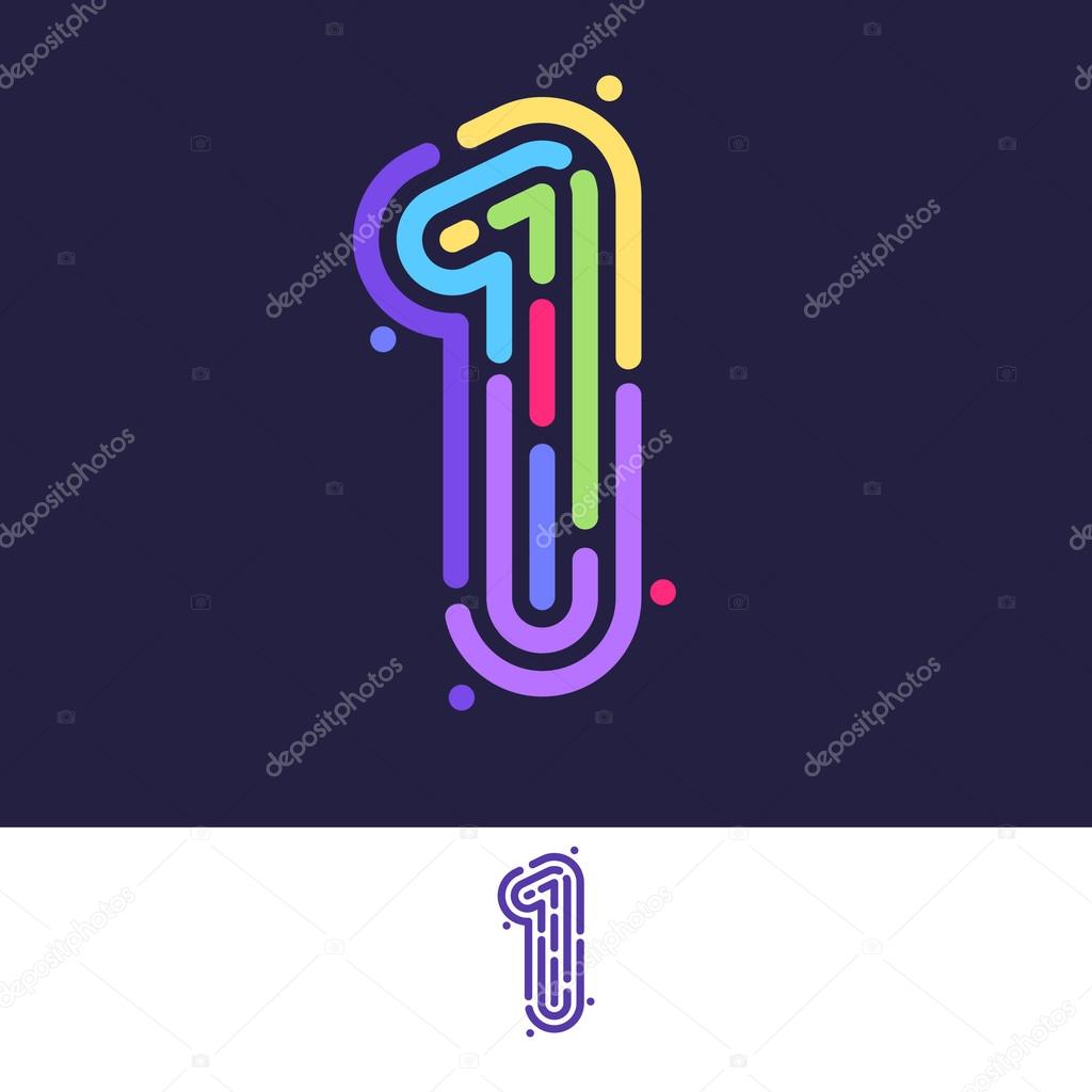 Number 1 design template element for application or corporate identity.