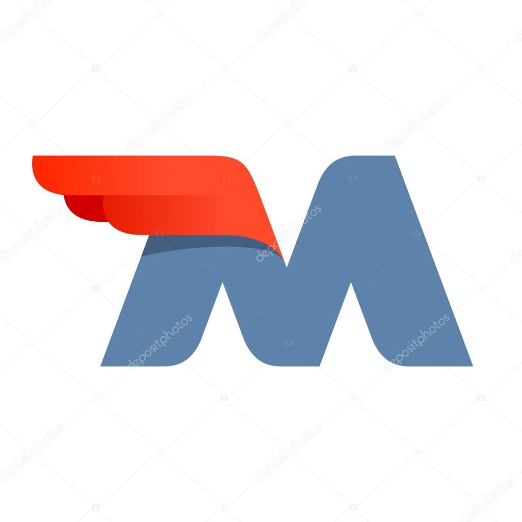 Design template M letter element for application or corporate identity.