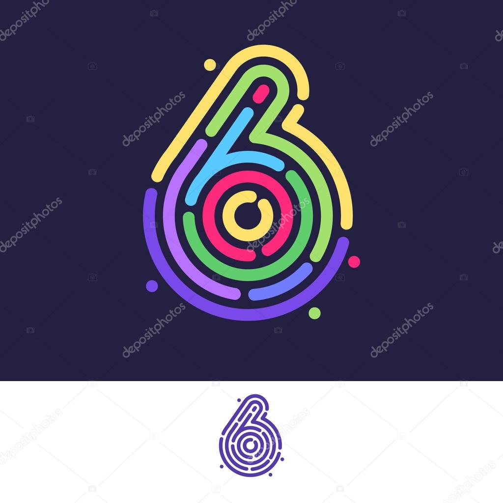 Number 6 design template element for application or corporate identity.