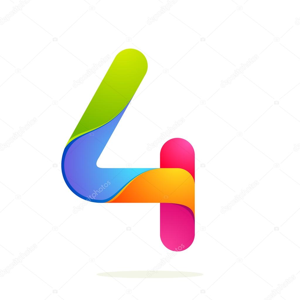Number 4 design template element for application or corporate identity.