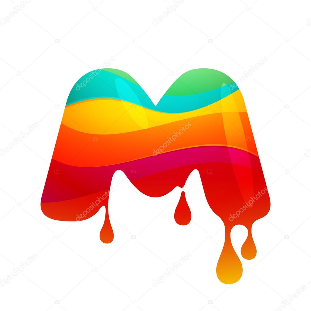 Design template M letter element for application or corporate identity.