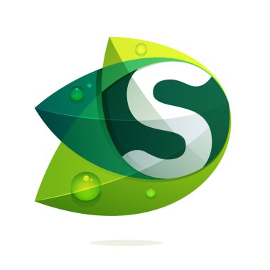 S harfi ile yaprakları ve damla