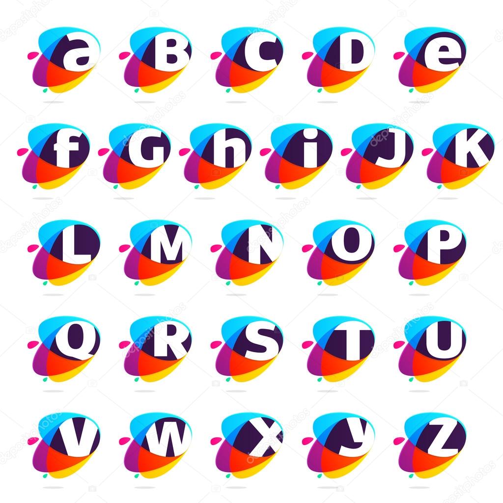 Alphabet letters with ellipses intersection