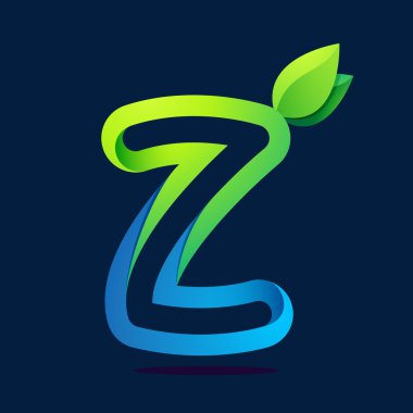 Z harfi yeşil yaprakları ile