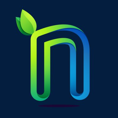 N harfi yeşil yaprakları ile