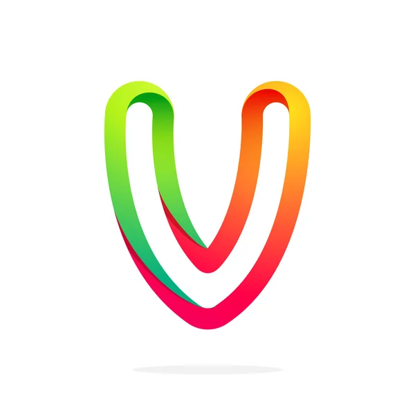V 文字のカラフルなロゴ — ストックベクタ