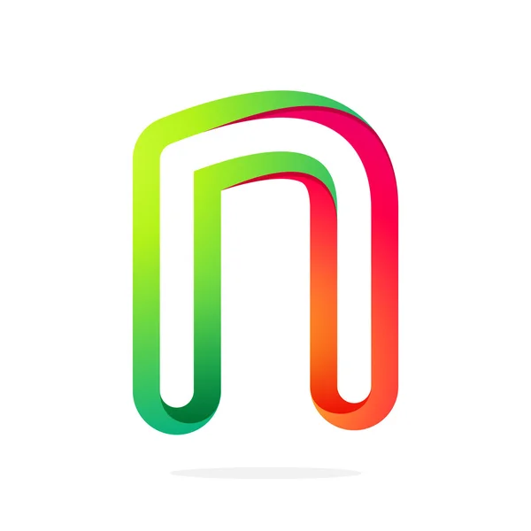 N betű színes logo — Stock Vector