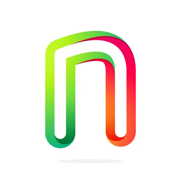 N letra colorido logotipo — Vector de stock