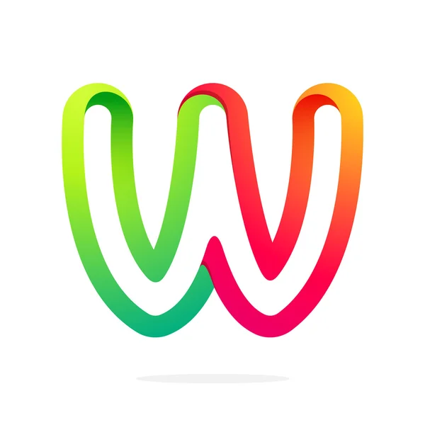 W 편지 다채로운 로고 — 스톡 벡터