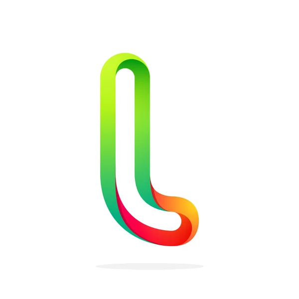 L lettera logo colorato — Vettoriale Stock