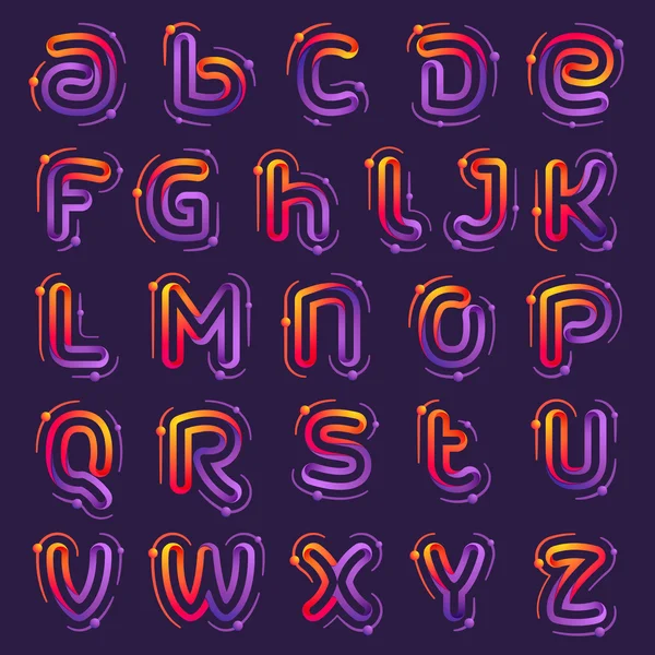 Letras del alfabeto con órbitas atómicas — Vector de stock