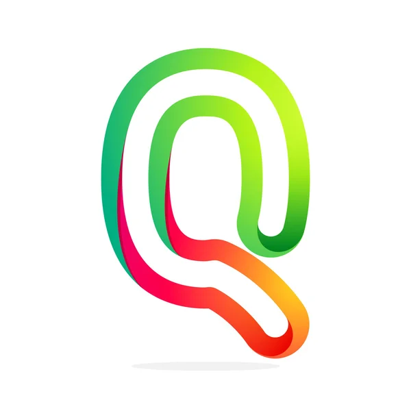 Q πολύχρωμο λογότυπο γράμμα — Διανυσματικό Αρχείο