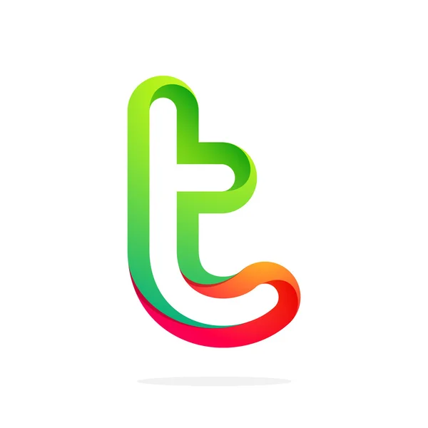 T lettera logo colorato — Vettoriale Stock