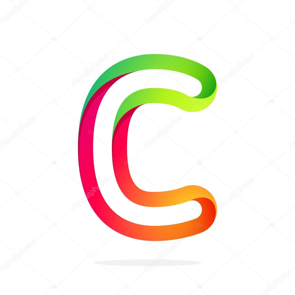 C letter colorful logo. Trendy multicolored vector