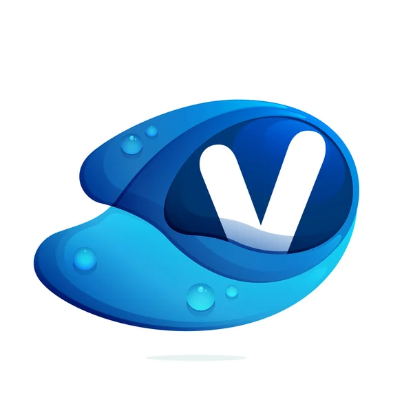 V letter template element — Stock Vector