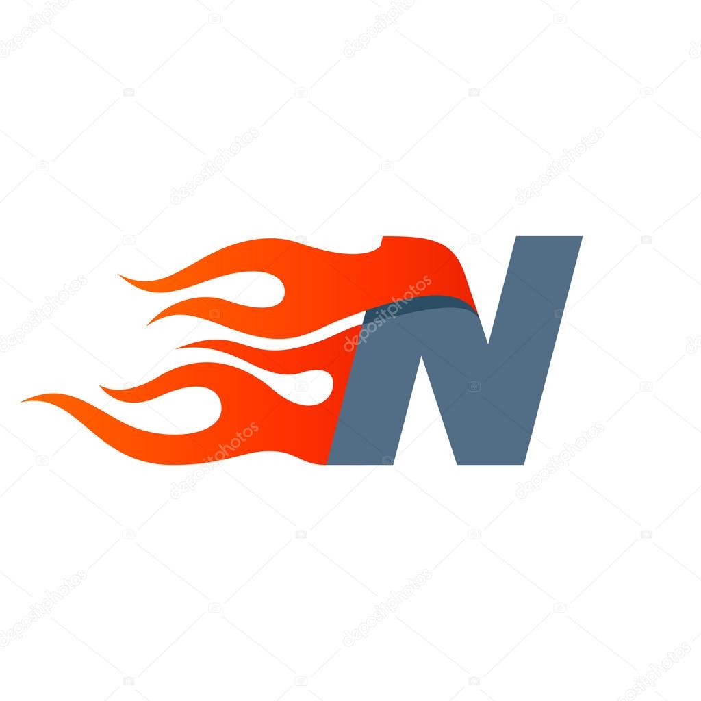 Modern design N letter template element for application