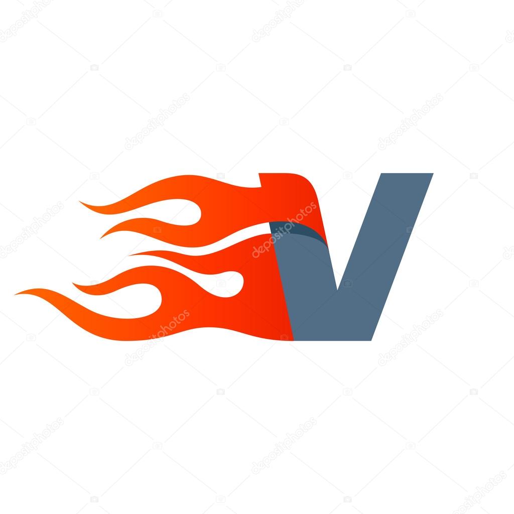 Modern design V letter template element for application