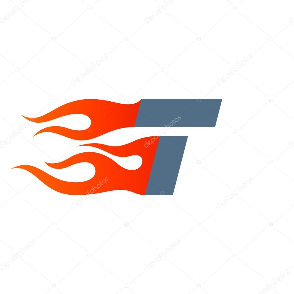 Modern design T letter template element for application