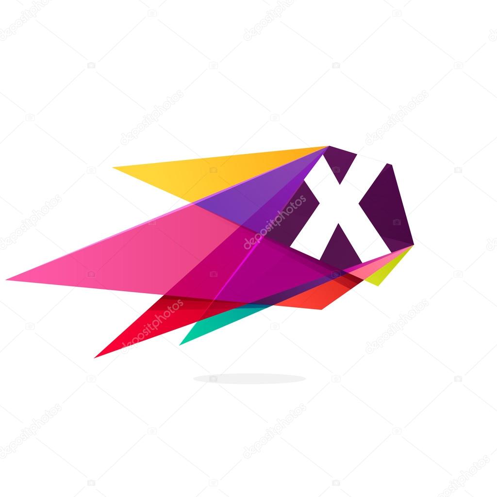 Modern design X letter template element for application