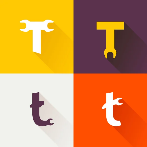 Буква T с набором логотипа . — стоковый вектор