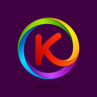 K harfi daire renkli logo